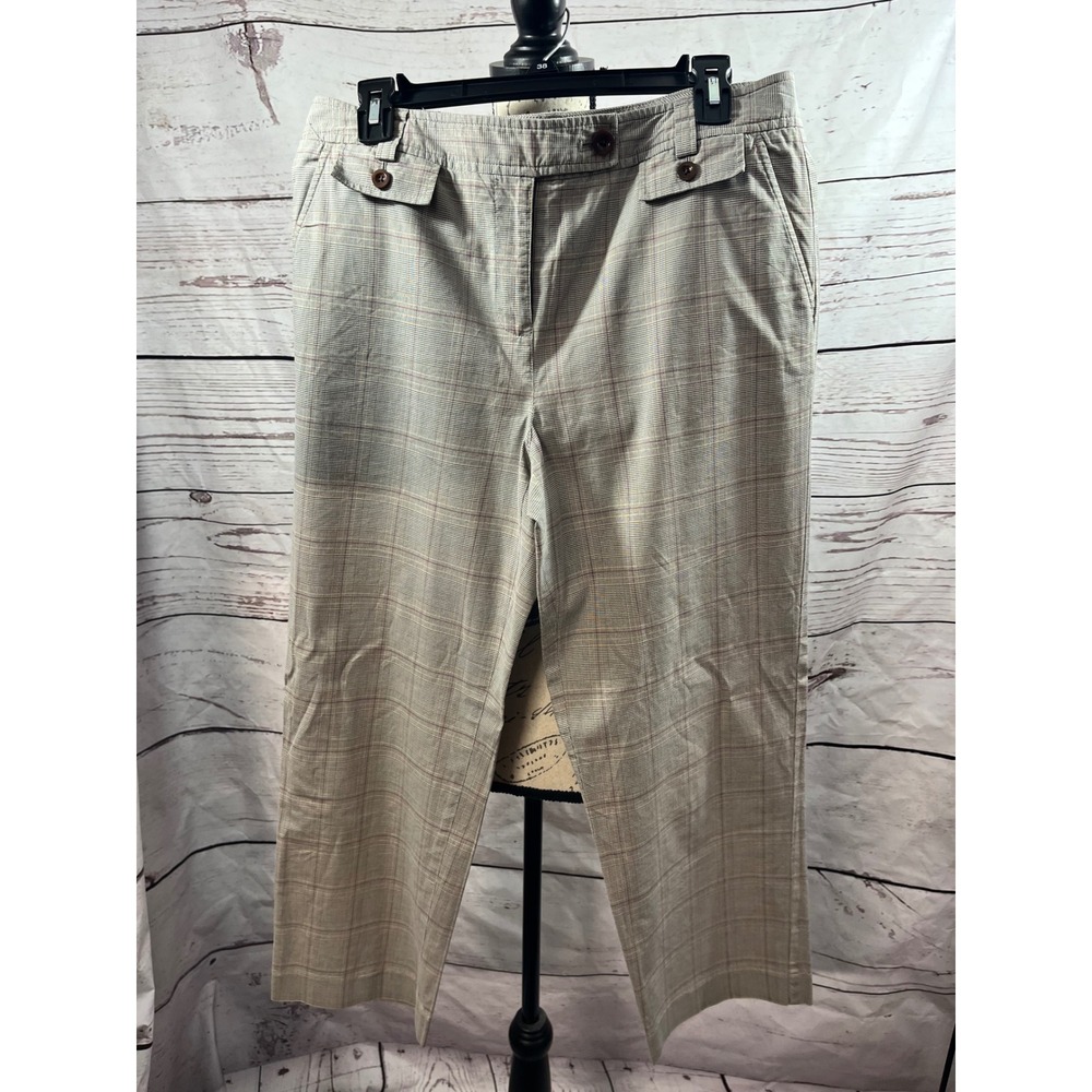 Talbots Womens‎ Plaid Ankle Pants Stretch Career Casual Trousers Size 10
